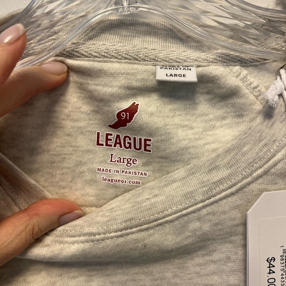 Drake Gray Crewneck Sweatshirt with Blue Logo - Picture 3 of 4